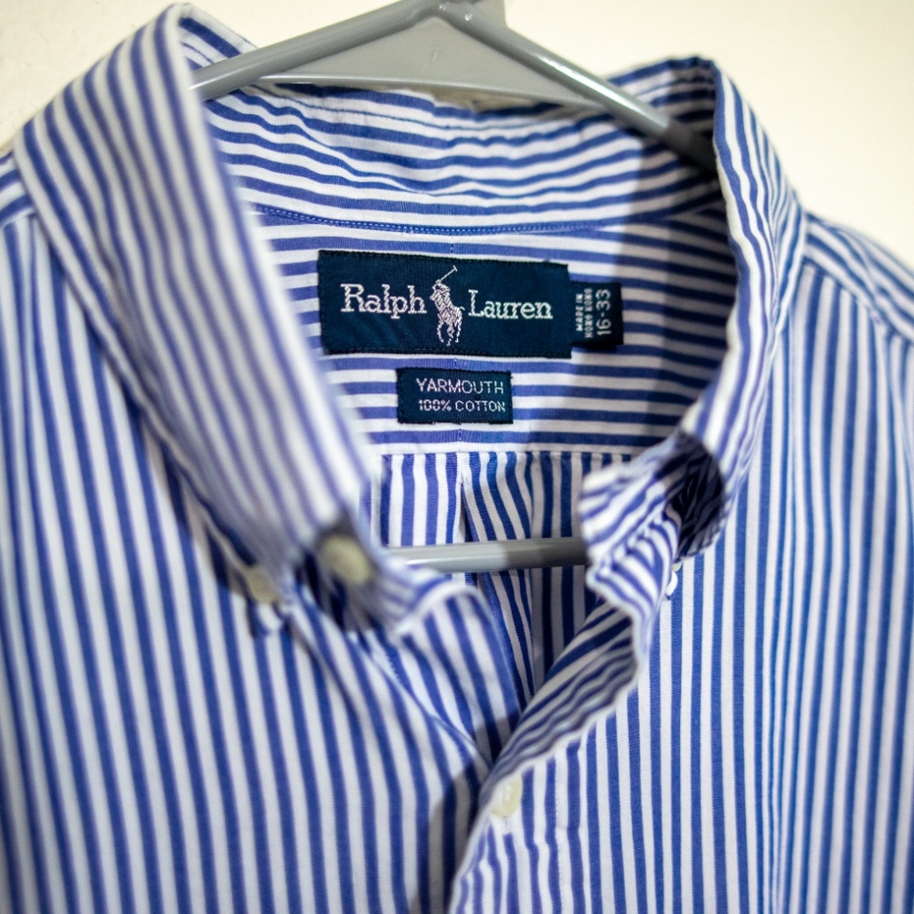 Ralph Lauren Blue and White Stripe Button Down 16